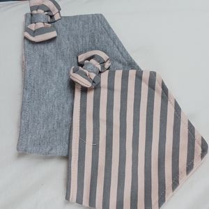 Pink & Gray Bandana Bibs with Bow